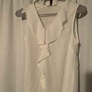 White ruffle blouse tank